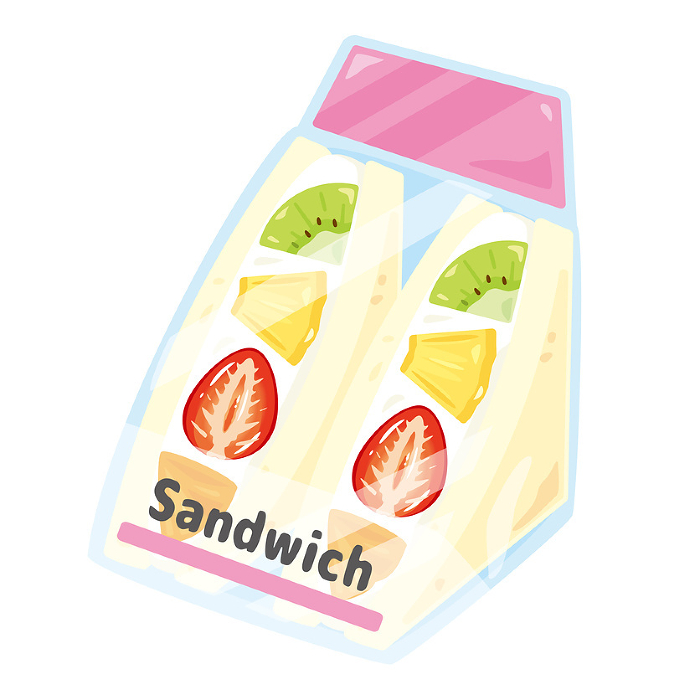 Fruit sandwiches in triangular packages