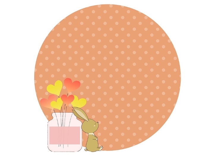 Clip art of rabbit sitting next to a jar of hearts