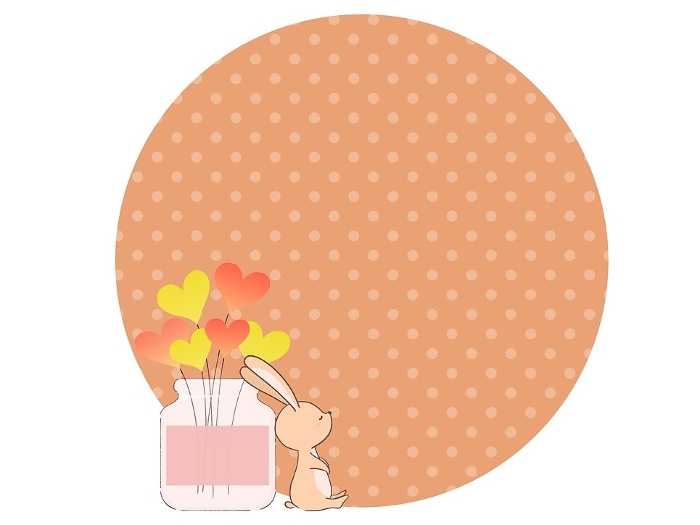 Clip art of rabbit sitting next to a jar of hearts