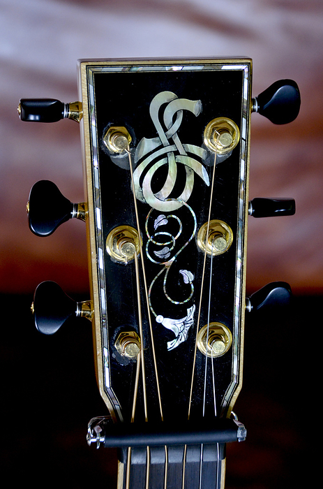 NA Pearl and abalone inlay on a guitar peghead  Fairview, North Carolina, United States of America, by Al Petteway   Design Pics