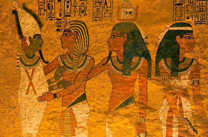 NA Colourful wall art and hieroglyphics in tomb of Tutankhamun at Valley of the Kings  Egypt, by Carson Ganci   Design Pics