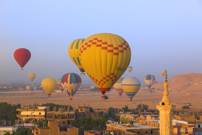 NA Hot air balloons carrying tourists over Luxor, Egypt  Luxor, Egypt, by Carson Ganci   Design Pics