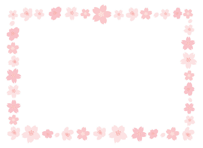 Simple frame of cherry blossoms