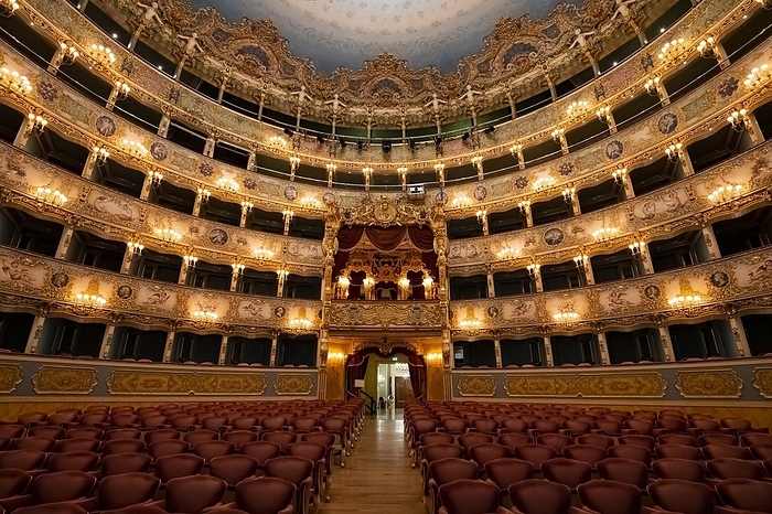 Teatro La Fenice, Venice Interior view, theatre, Teatro La Fenice, Venice, Veneto, Italy, Europe