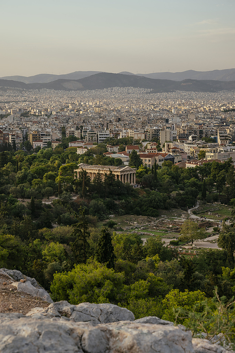 View of Ancient Agora and Athens City centre, Attica, Greece View of Ancient Agora and Athens City centre, Athens, Attica, Greece, Europe, by Ben Pipe