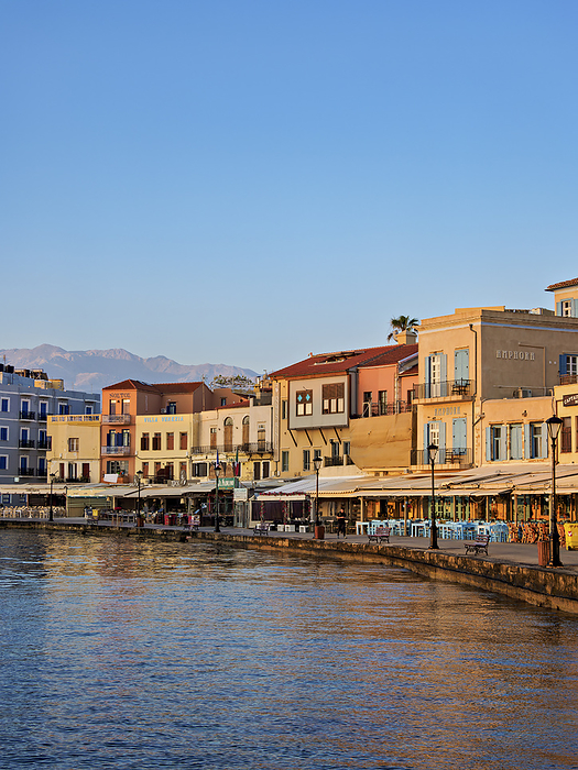 Old Town Waterfront at sunrise, City of Chania, Crete, Greece Old Town Waterfront at sunrise, City of Chania, Crete, Greek Islands, Greece, Europe, by Karol Kozlowski