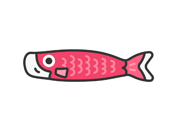 clip art of carp streamer(line drawing color)
