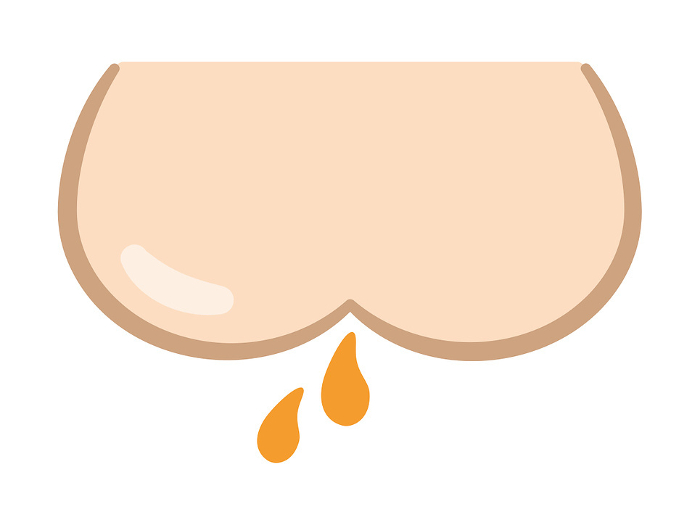 Clip art of buttocks and oil leak