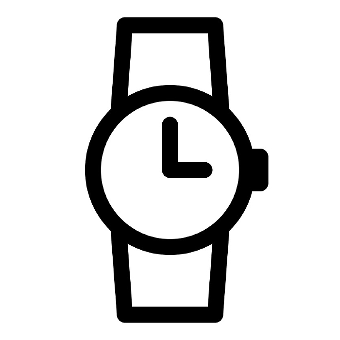 Schedule, line style icon representing a wristwatch