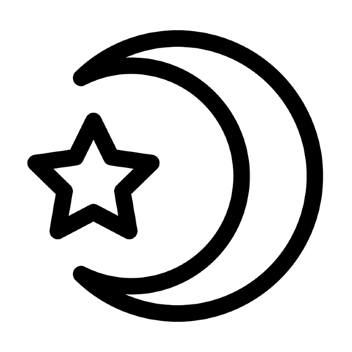Line style icons representing the day and month