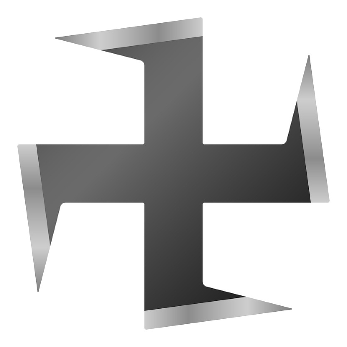 swastika (esp. a counterclockwise swastika)