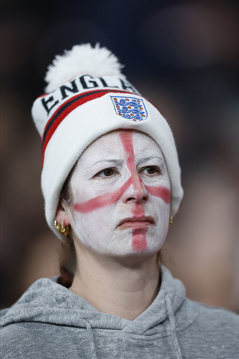England v Belgium   International Friendly Face painted England Fan during the international friendly match between England and Belgium at Wembley Stadium on March 26, 2024 in London, England.   WARNING  This Photograph May Only Be Used For Newspaper And Or Magazine Editorial Purposes. May Not Be Used For Publications Involving 1 player, 1 Club Or 1 Competition Without Written Authorisation From Football DataCo Ltd. For Any Queries, Please Contact Football DataCo Ltd on  44  0  207 864 9121