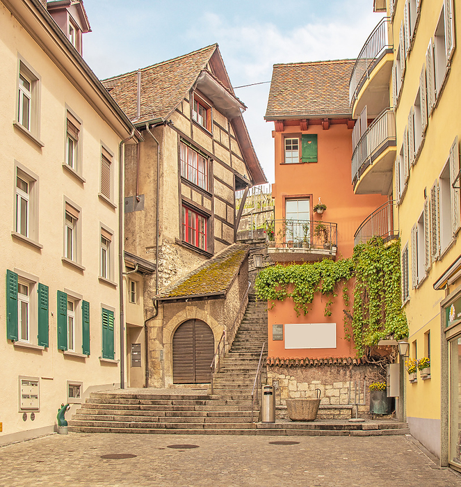 Stairway to Munot Fortress, Schaffhausen, Switzerland Stairway to Munot Fortress, Schaffhausen, Switzerland, by Zoonar Falke