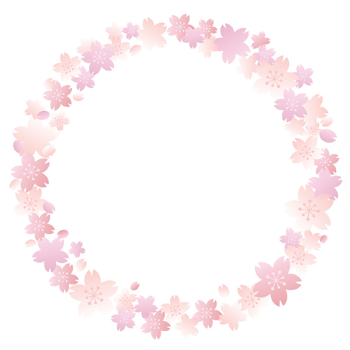 Cherry blossom frame circle