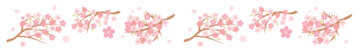 Line Clip art of cherry blossom branch in spring