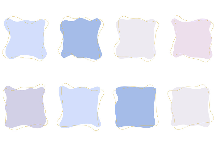 Simple fluid framesets in blue or purple