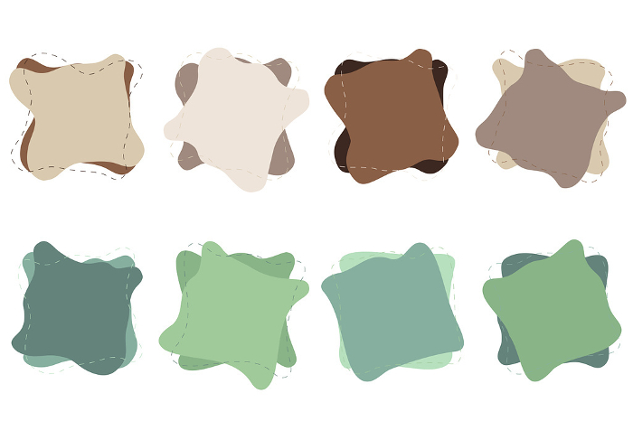 Simple fluid framesets in browns and greens