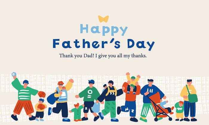 Simple, flat illustration for Father's Day Ad Design