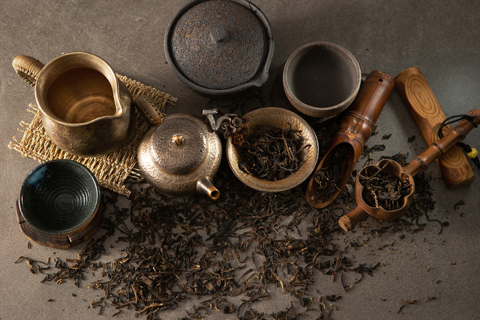 Tea Leaves and Tea Utensils