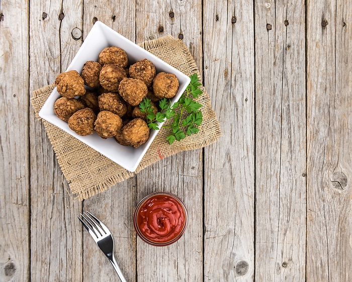 Meatballs on an old wooden table  selective focus  Meatballs on an old wooden table  selective focus , by Zoonar Christoph Sch