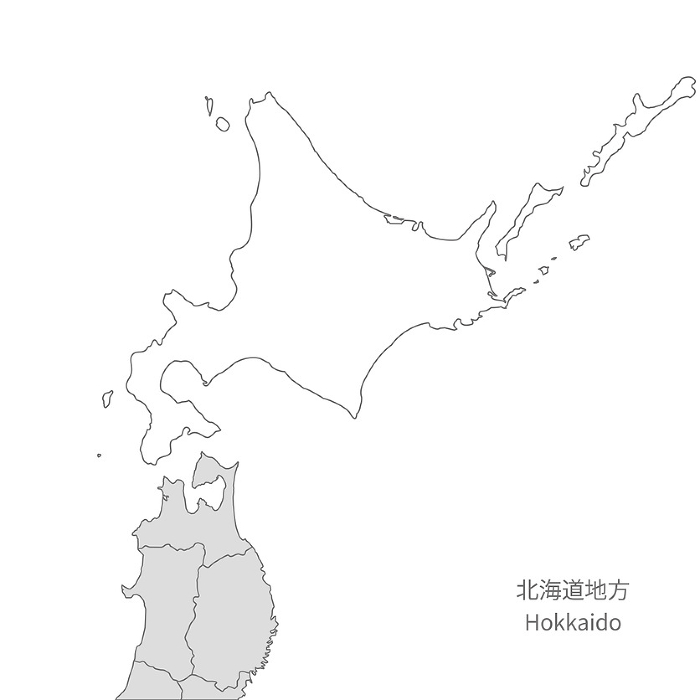 Stylish maps of Hokkaido region, Hokkaido and its surroundings