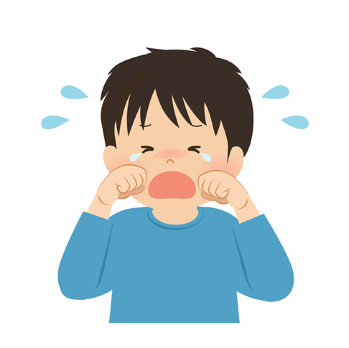 Vector illustration of a crying boy
