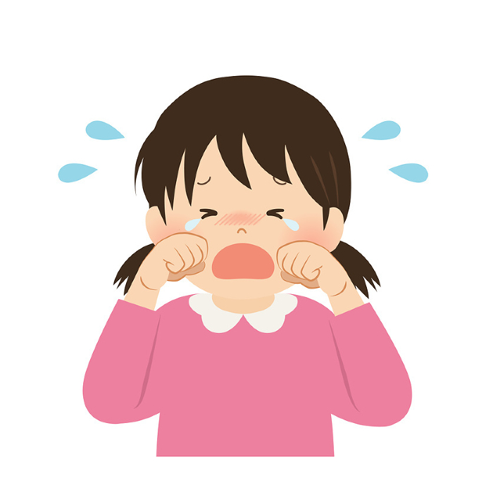 Vector illustration of a crying girl