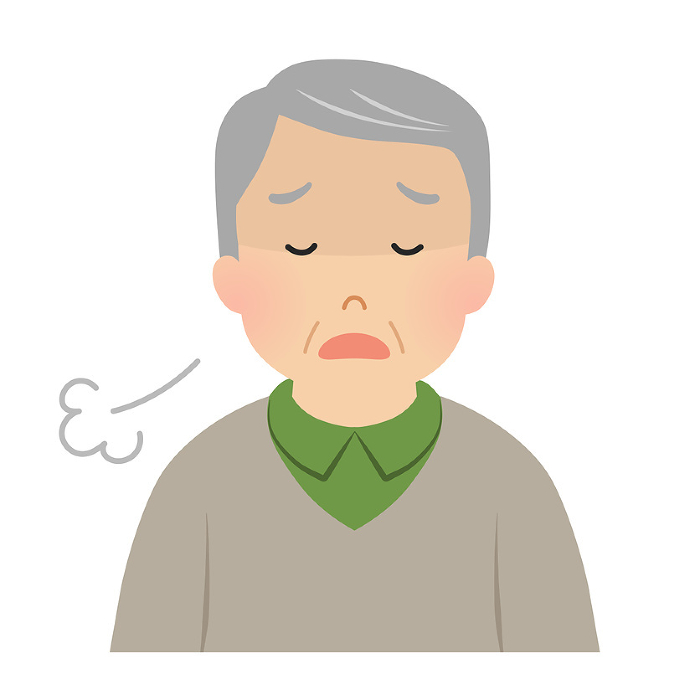 Vector illustration of a depressed senior man