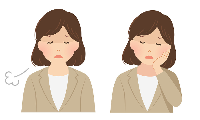 Vector illustration of a depressed office worker woman