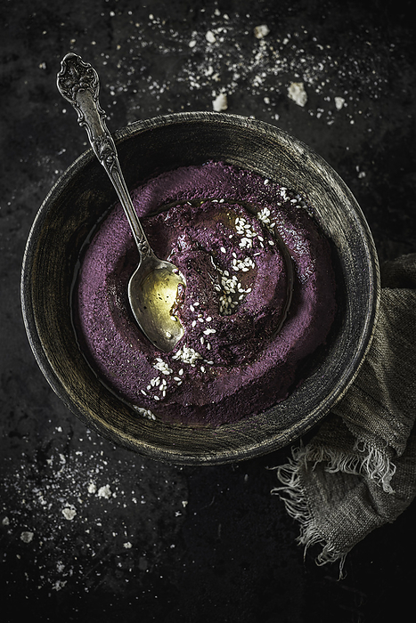 Bowl of Purple Carrot Spread, by Cavan Images / Sara Ghedina