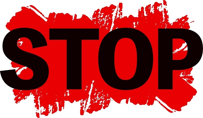STOP letters and brush background
