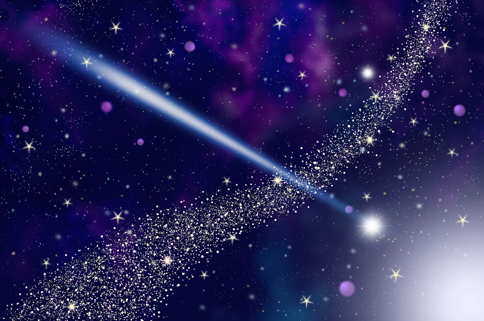 Clip art background of starry sky of shooting star and milky way