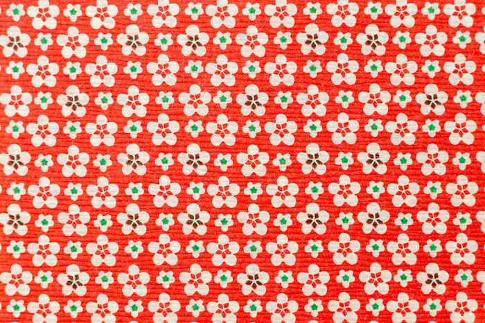 Red Japanese pattern with petals