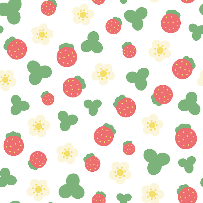 Seamless pattern of cute strawberries