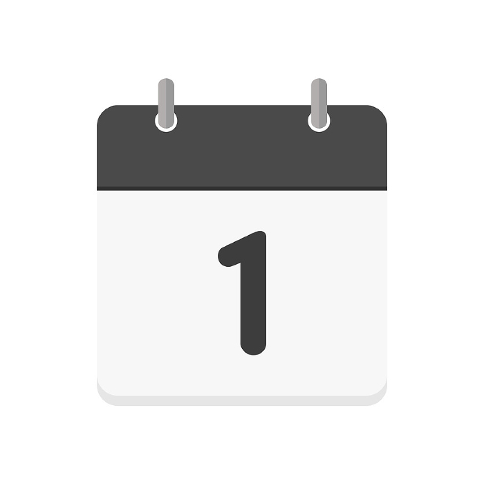 Daily date and daily calendar icon - simple beginning of month, countdown, one point image