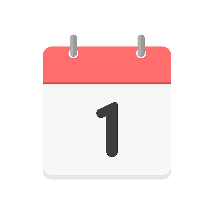 Daily date and daily calendar icon - simple beginning of month, countdown, one point image