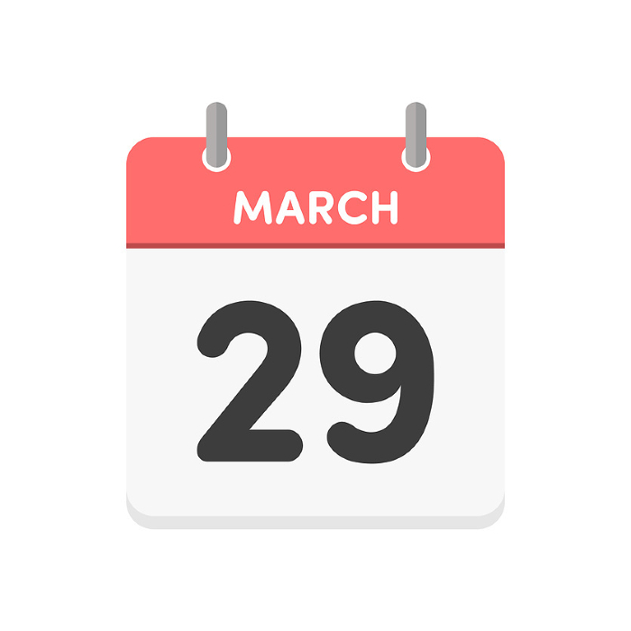 Calendar Icons for March 29.