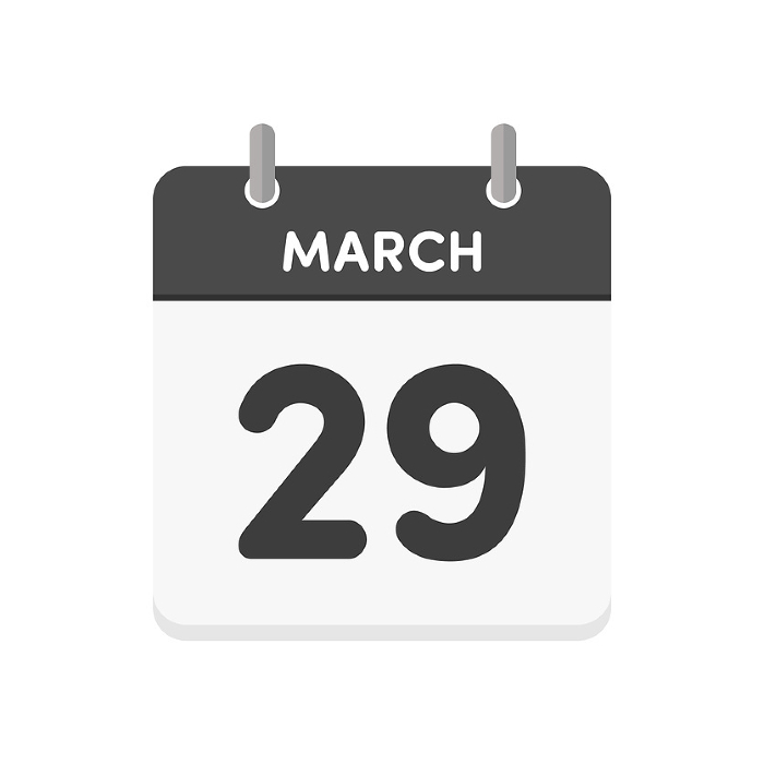 Calendar Icons for March 29.
