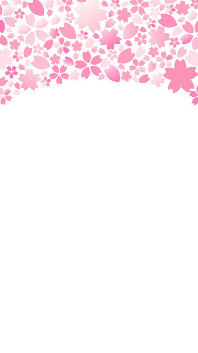 Vector background illustration of Japanese-style Sakura frame on white background [Vertical
