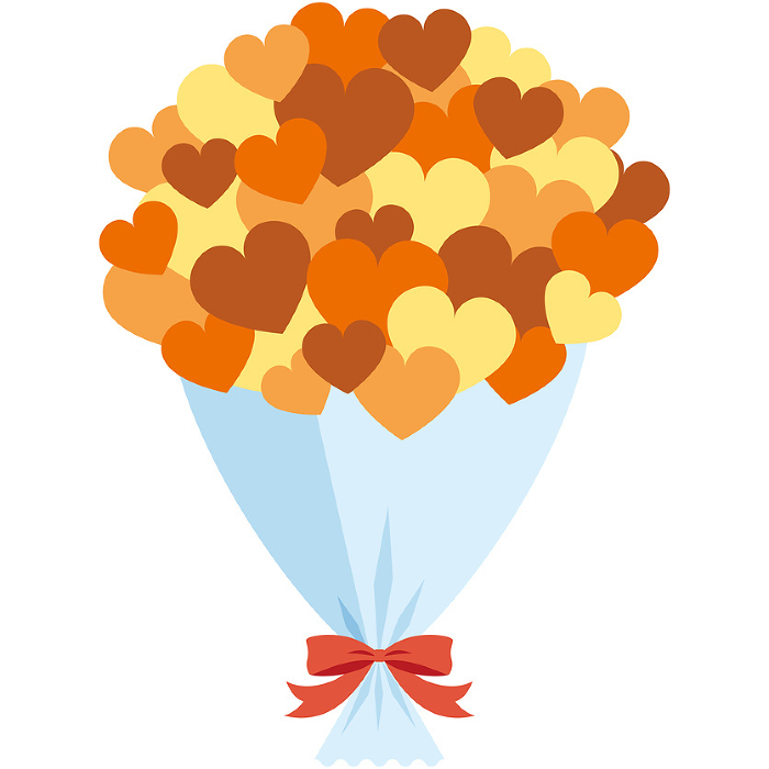 Simple Orange Heart Bouquet