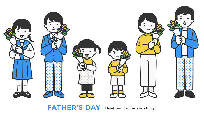 Clip art of person holding yellow rose for father's day
