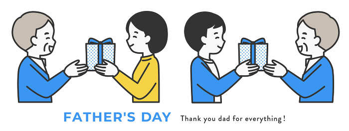 Clip art of person giving a gift on Father's Day