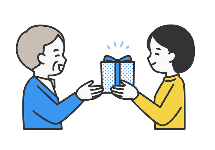 clip art of woman giving a gift