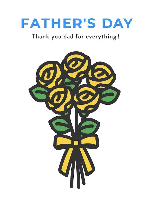 Clip art of yellow rose for father's day