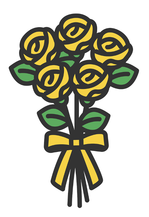 clip art of bouquet of yellow roses