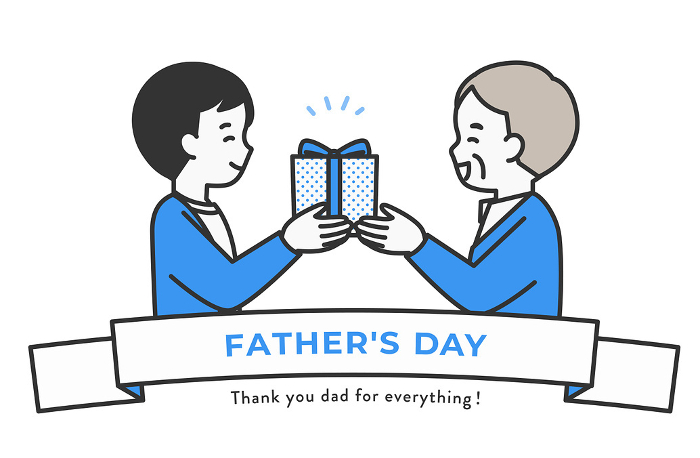 Clip art of man giving a gift on Father's Day