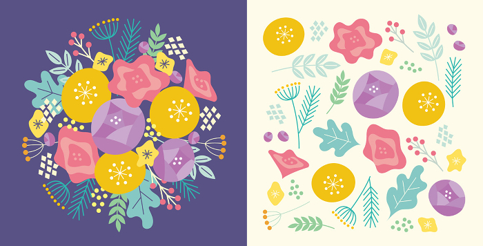 Colorful and vibrant floral motifs