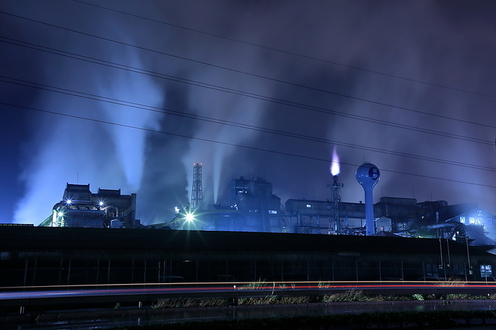 Factory Night View of Hachinohe, Aomori Pref.