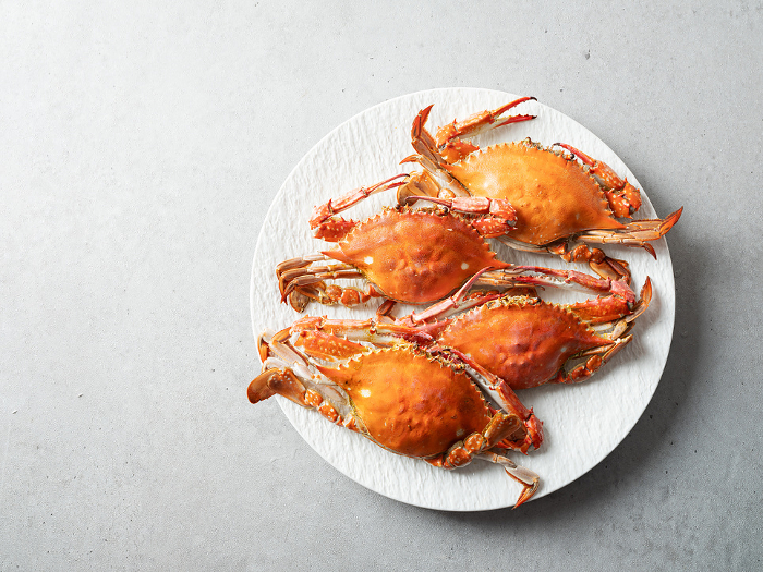 Boiled crab on a plate