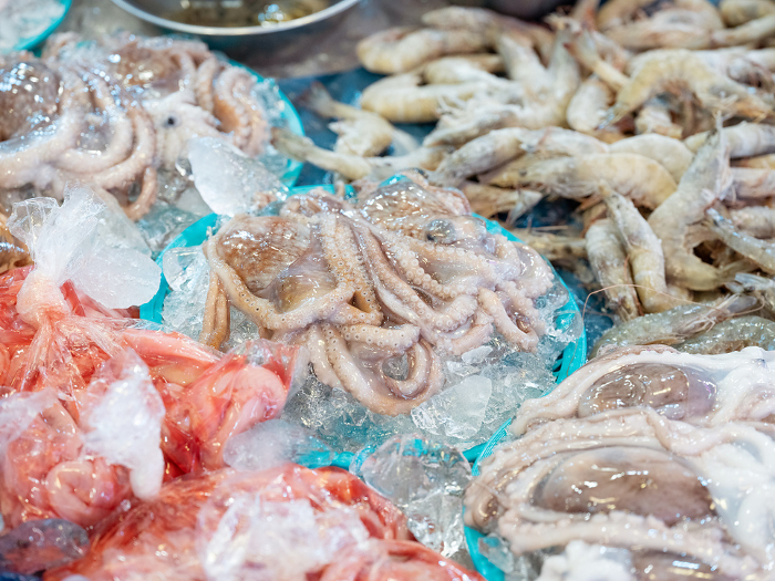 seafood at traditional market